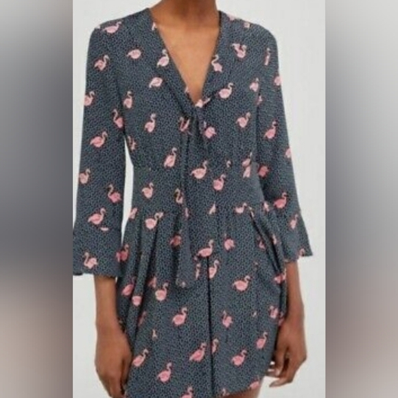 Zara Basic Denim Flamingo Romper - Picture 3 of 6